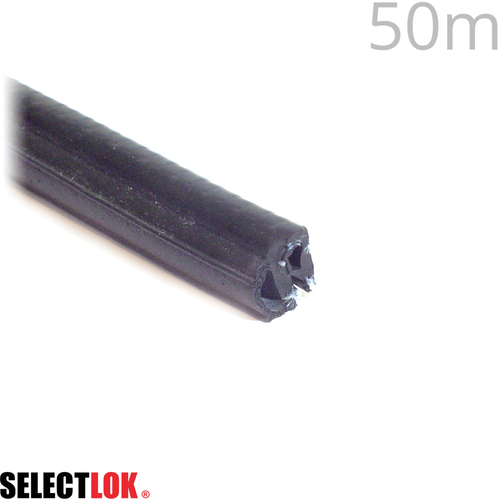 50m of Rubber Side Mount Profile EPDM Grip 1.0-2.0mm