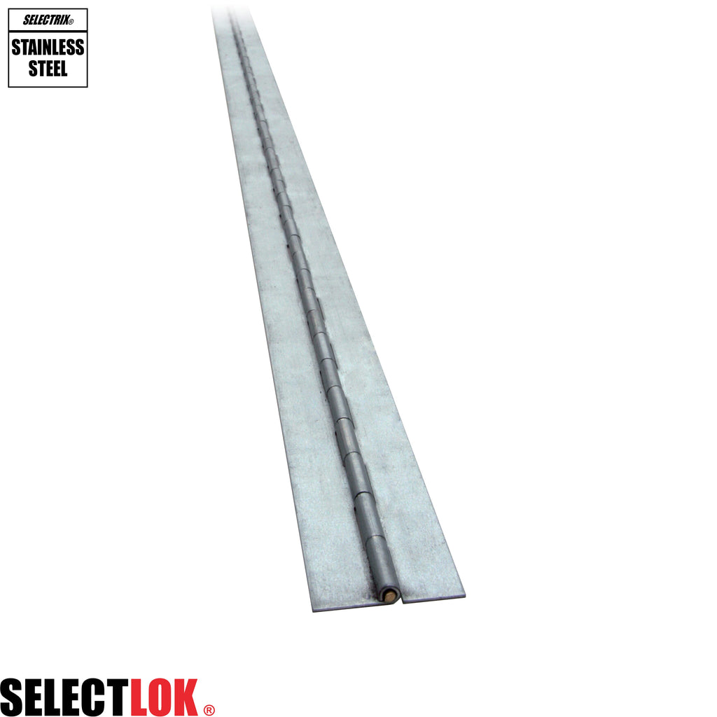 Piano Hinge With Holes Punched (3.18mm Pin) Stainless Steel - Selectlok